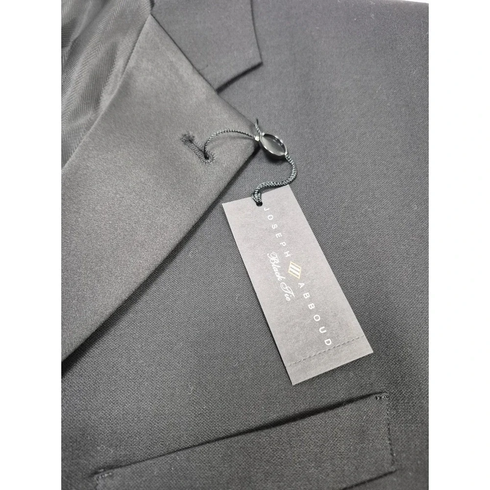 Joseph Abboud Tuxedo Suit Mens 44 Long Black Wool Super 120s 2 Piece 38x36 NWT